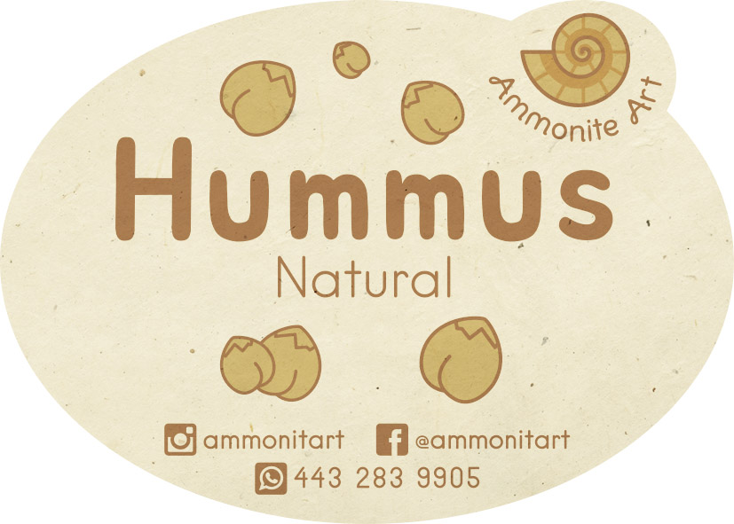 Ammonite hummus sticker natural