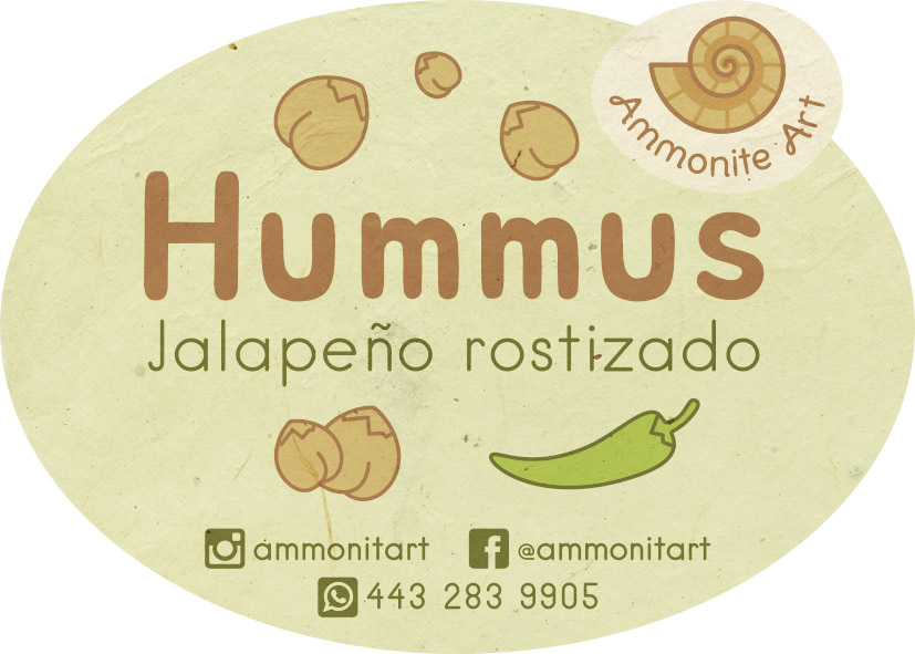Ammonite hummus sticker jalapeno